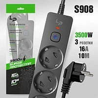 сетевой фильтр live-power lp5115 3 розетки 16a/3500w удлинитель 10м с выключателем  фото