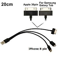 разветвитель орбита ts-3140 штекер usbi - штекер microusb / apple ipad / lightning шнур 20 см  фото